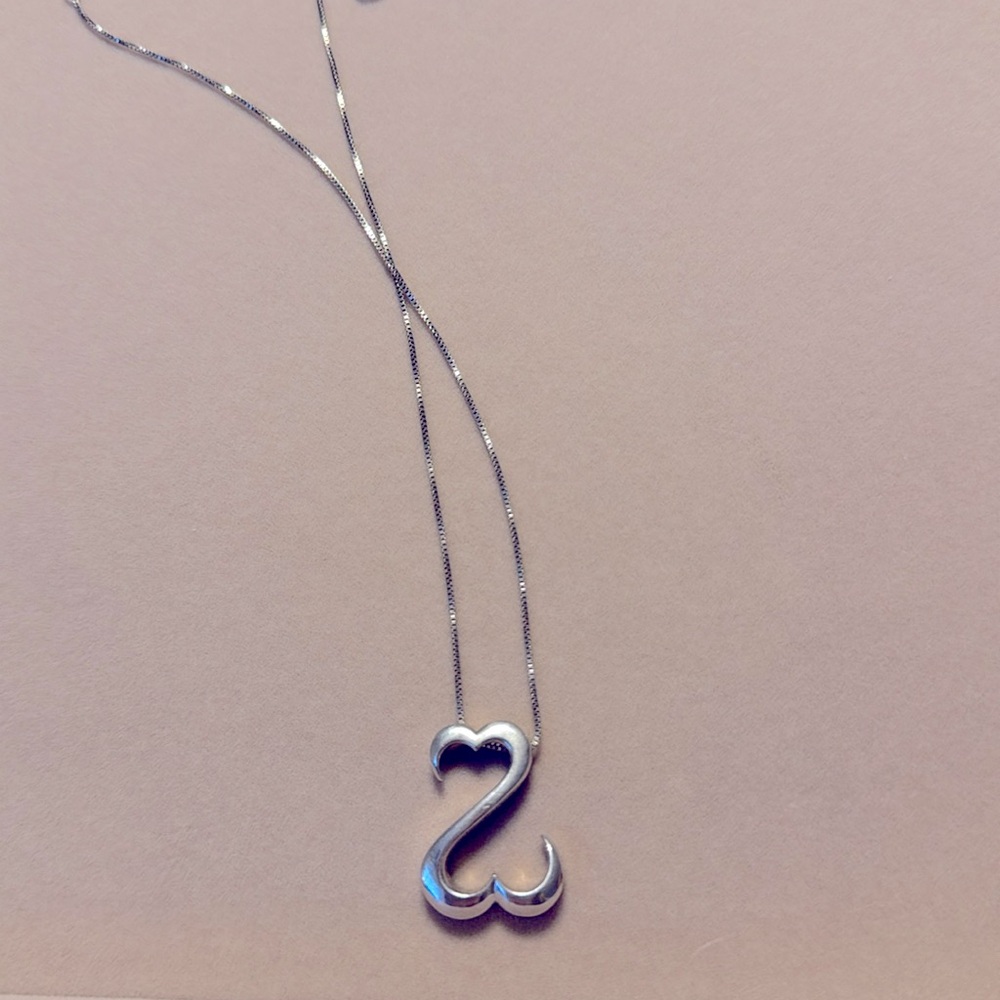 Kay Jewelers Jane Seymour Sterling Silver Open Heart Pendant 18” Necklace